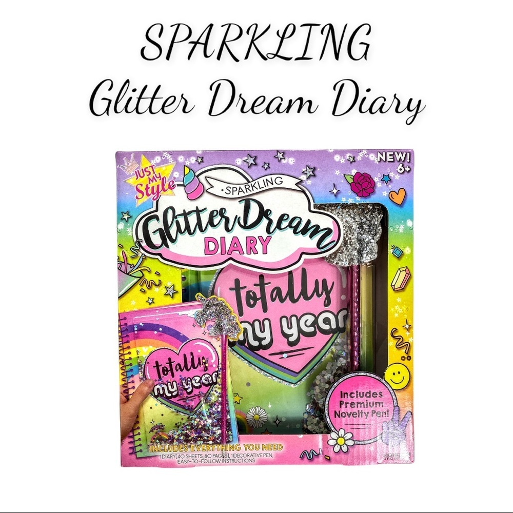 NIB SPARKLING Glitter Dream Diary With Premium Novelty Pen!